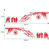2 PCS/Set D-123 Soldiers Pattern Car Modified Decorative Sticker(Red)