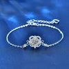 XRA002 Four-Leaf Grass Bracelet 925 Silver Moissanite Diamond Bracelet(50 Points White Gold)