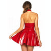 PVC Imitation Leather Dress Patent Leather Skirt Night Show Costume, Size:S(Black)