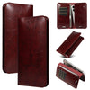 PU Flip Double Phone Card Slot Case, Size:19 x 11cm(Wine Red)