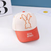 C0477 Cartoon Long-Eared Rabbit Pattern Baby Baseball Hat Children Peaked Cap, Size: 50cm Adjustable(Rice Top Orange Brim)