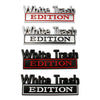 2 PCS Car Metal Modification Standard White Trash Edition Car Label Stickers(Black Red)