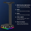 RGBD9 Colorful Glowing Gaming Headset Display Stand with Charging + Data Transmission Dual USB Interface (Black)