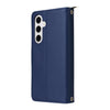 For Samsung Galaxy S24 5G Nine-card Slots Zipper Wallet Bag Leather Phone Case(Blue)