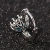 925 Sterling Silver Women Shiny Shape Micro-inserts Zircon Earrings(Water Blue)