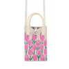 Floral Knitted Mini Crossbody Phone Bag(Pink)