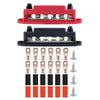 M8 Nylon Base RV Yacht Waterproof Dustproof Cover 6-post Bus Bar, Color: Red+Black 1pair With Terminal Heat Shrink Tube