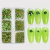 2 Sets Nail Art 6 Grid Pointed Bottom Diamond Nail Jewelry, Specification: 03 Champagne