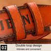 Dandali Mens Microfiber Bottom Pin Buckle Belt Vintage Embossed Waistband, Length: 110cm(Coffee)
