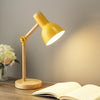 T1062 Dormitory Eye Protection Desk Lamp Bedroom Bedside Wood Lamp, Power source: EU Plug(Yellow)