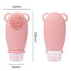 100ml Travel Cleaning Lotion Dispenser Bottle With Washing Brush Cosmetic Shampoo Storage Bottle(Light Pink)