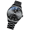 FNGEEN 2111 Men Simple Luminous Calendar Quartz Watch(Black Steel Black Surface)
