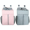 Baby Bed Organizer Newborn Crib Diaper Storage Hanging Bags Bedside Shelf Bag(Linen Pink)
