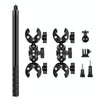 PULUZ Cycling Quick Release Bracket with 150cm Selfie Stick Set, Double Dual-heads Crabs Clamps Handlebar Fixed Mount (Black)