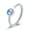 S925 Sterling Silver Platinum Plated Moonlight Lovers Women Open Ring