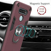 For LG K51 / Q51 2 in 1 Armour Series PC + TPU Protective Case with Ring Holder(Wine Red)