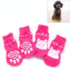 Pink Rabbit Dog Socks, Anti-Slip, Small (4 Pack)