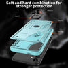 For Samsung Galaxy S25 5G Ring Holder PC Hybrid TPU Phone Case(Blue)