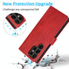 For Samsung Galaxy S22 Ultra 5G Calf Texture 2 in 1 Detachable Magnetic Back Cover Leather Case(Red)
