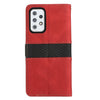 For Samsung Galaxy A52 5G / 4G Grid Stitching Leather Phone Case with Lanyard(Red)