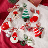 Hand-woven Christmas Keychain Cute Mobile Phone Handbag Pendant, Style: Pink Hat