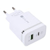 46-A2C2 20W PD + QC3.0 USB Multifunction Fast ChargerEU Plug(White)
