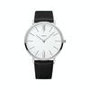 YAZOLE 506 Simple Large Scale Dial Men Business Quartz Watch(Silver Shell White Tray Black Belt)