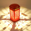 Retro Telephone Booth Shape Warm Light LED Lamp, Rechargeable Touch Control Bedroom Bedside Table Lamp