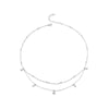 S925 Sterling Silver Platinum-plated Tassel Moissanite Double-layer Necklace(MSN034)