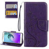 For Galaxy A3 (2017) / A320 Butterflies Love Flowers Embossing Horizontal Flip Leather Case with Holder & Card Slots & Wallet & Lanyard(Dark Purple)