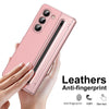 For Samsung Galaxy Z Fold5 Integrated PC + PU Phone Case with Pen / Pen Box(Pink)