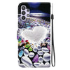For Samsung Galaxy A32 5G Crystal Texture Colored Drawing Leather Phone Case(Heart Shaped)