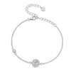 MSB007 Sterling Silver S925 White Gold Plated Zircon Moissanite Simple Bracelet