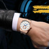 HELEI H9009B-G Night Light Waterproof Men Quartz Watch(Rose Gold White)