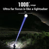 White Laser Wick LCD Digital Display Strong Light Rechargeable Portable LED Flashlight