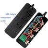 T14 2m 2500W 3 Plugs + 3-USB Ports Multifunctional Socket With Switch, Specification: US Plug (Black)