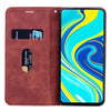 For Xiaomi Redmi Note 9S Frosted Business Magnetic Horizontal Flip PU Leather Case with Holder & Card Slot & Lanyard(Brown)