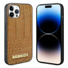 For iPhone 14 Pro VIETAO Alligator Texture PU Phone Case(Brown)