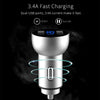 Mcdodo CC-3871 2-Ports USB LED Smart Digital Display Car Charger, For iPhone, iPad, Samsung, HTC, Sony, LG, Huawei, Lenovo, and other Smartphones or Tablet(Silver)