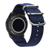 Washable Nylon Canvas Watchband, Band Width:24mm(Dark Blue with Silver Ring Buckle)
