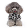 Dog Print Pet Beach Shirt, White, L (35cm Neck, 48cm Chest)