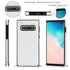 For Samsung Galaxy S10 Elegant Rhombic Pattern Microfiber Leather +TPU Shockproof Case with Crossbody Strap Chain(White)