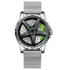 BINBOND D002 Car Hub Dial Multifunctional Waterproof and Wear-resistant Men's Watch(White Net-White-Green)