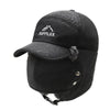 Men Winter Warm Hat Outdoor Biking Cold-Proof Ear Protection Cap With Detachable Mask, Size: Free Size(Black + White Embroidery)