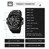 SKMEI 2031 Dual Movement Multifunctional Waterproof Outdoor Sports Watch(Black Gold)