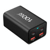 2A2C-100W GaN Pro 100W USB x 2, USB-C / Type-C x 2 Fast Charger, Plug Type:AU Plug(Black)