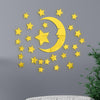 29pcs /Set Acrylic Stars And Moon Stereoscopic Mirror Wall Stickers Self-Adhesive Bedroom Background Wall Decoration(Gold)