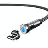 CC56 8Pin Magnetic Interface Dust Plug Rotating Data Charging Cable, Cbale Length: 2m(Black)