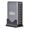 YMX-320W GaN 320W USB x 4, USB-C / Type-C x 4 Fast Charger, Plug Type:EU Plug(Grey)