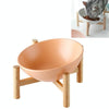 Ceramic Pet Bowl with Stand, 600ml, 18cm, Orange, Cat/Dog